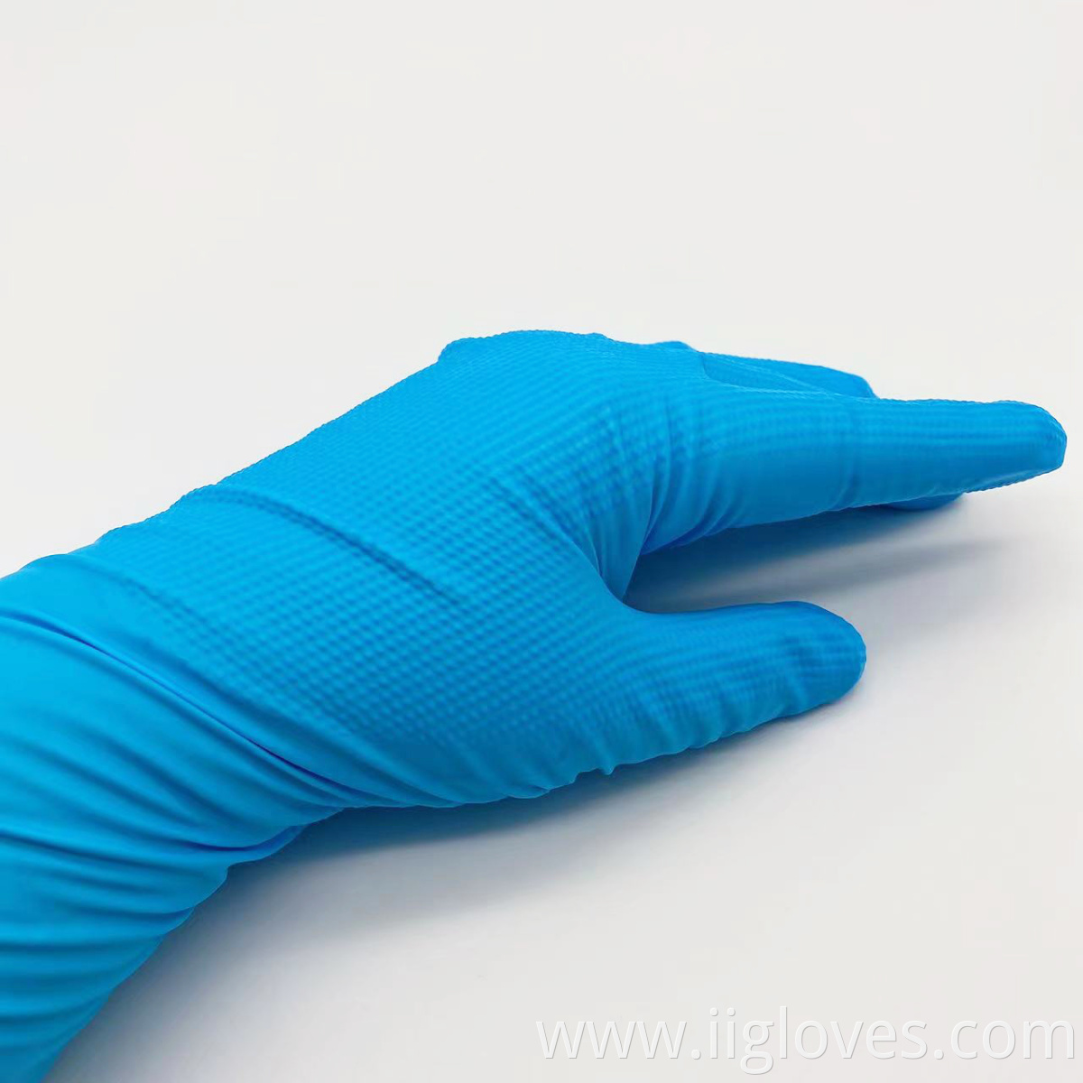 32 cm Length Blue Nitrile Gloves Heavy Duty Oil Acid Alkali Resistant 12 Inch Nitrile Gloves